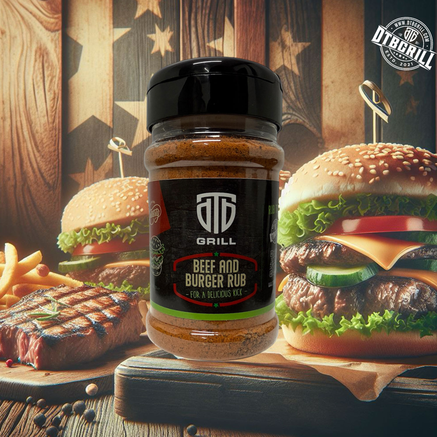 DTB grill Beef and Burger Rub lifestyle photo